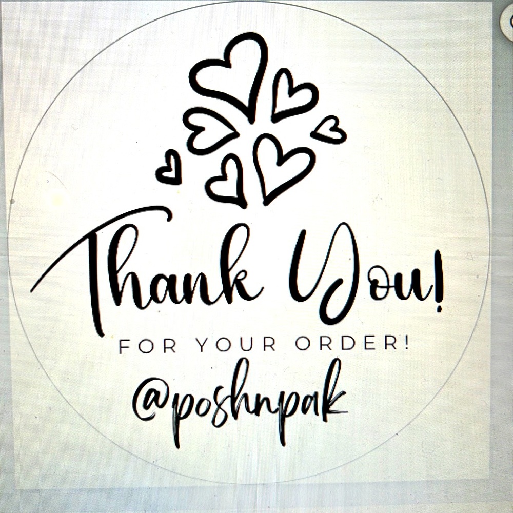 100 CUSTOM THANK YOU STICKERS with your Closet name- ❤️ heart